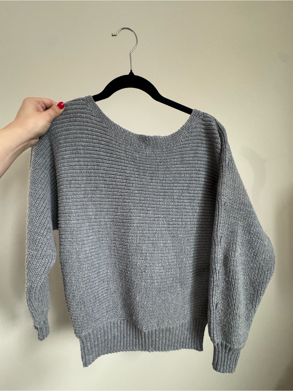 Forever 21 Gray Women's Boatneck Knit Sweater - Picture 4 of 5